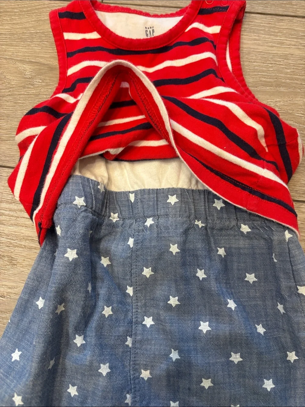 GAP Infant Stars & Stripes Sleeveless Romper 6-12mo